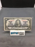 1937 Canada King George VI $10 Bill Currency Note from Estate Collection