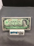 1967 Canada Queen Elizabeth $1 Bill Currency Note - No Serial Number from Estate Collection