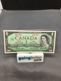 1967 Canada Queen Elizabeth $1 Bill Currency Note - No Serial Number from Estate Collection