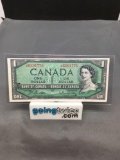 1954 Canada Queen Elizabeth $1 Bill Currency Note from Estate Collection