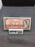 1954 Canada Queen Elizabeth $2 Bill Currency Note from Estate Collection