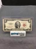 1953 United States Jefferson $2 Red Seal Bill Currency Note from Estate