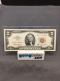 1963 United States Jefferson $2 Red Seal Bill Currency Note from Estate