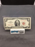 1963 United States Jefferson $2 Red Seal Bill Currency Note from Estate