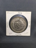 1922 Mexico 1 Peso Silver Foreign World Coin - 72% Silver Coin - .3856 Ounces Actual Silver Weight