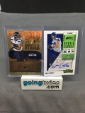 2 Card Lot of Certified Autographed Seattle Seahawks Football Cards - Will Dissly & Jermaine Kearse