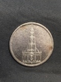1934 Germany 5 Reichsmarks Silver Foreign World Coin - 0.4016 Ounces Actual Silver Weight
