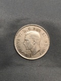 1947 Canada Silver Half Dollar - 80% Silver Coin - 0.300 Ounces Actual Silver Weight