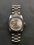 Silver Toned ROLEX Oyster Perpetual Men's Watch