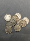 11 Count Lot of 1935 Buffalo Nickles From Estate