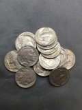 14 Count Lot of 1936 Buffalo Nickles From Estate