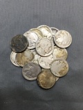 16 Count Lot of Buffalo Nickles From Estate Various Dates
