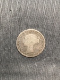 1877 Great Britain 3 Pence Silver Foreign Coin - 92.5% Silver Coin - 0.042 Ounces Actual Silver