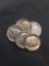 5 Count Lot of United States Roosevelt Dimes - 90% Silver Coins From Estate