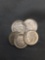 5 Count Lot of United States Roosevelt Dimes - 90% Silver Coins From Estate