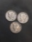 3 Count Lot of United States Mercury Dimes - 90% Silver Coins from Estate