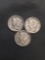 3 Count Lot of United States Mercury Dimes - 90% Silver Coins from Estate