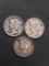 3 Count Lot of United States Mercury Dimes - 90% Silver Coins from Estate