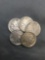5 Count Lot of United States Buffalo Nickels Full Date - 90% Silver Coins from Estate