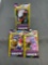 3 Count Lot of Factory Sealed Pokemon UNIFIED MINDS 3 Card Booster Packs from Retail Box