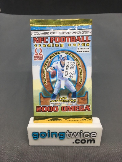 Factory Sealed 2000 Pacific Omega Football 6 Card Retail Pack - Tom Brady Rookie?