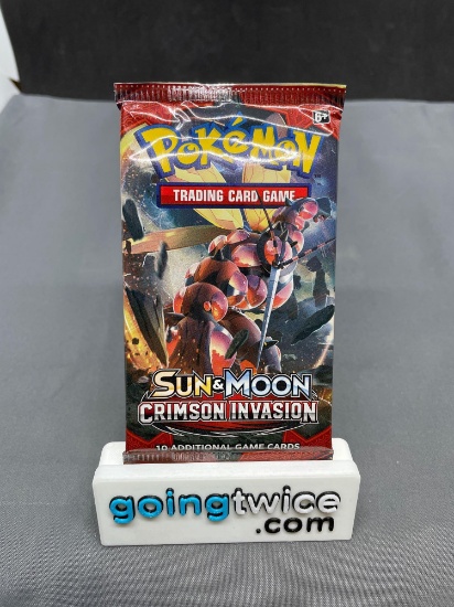 Factory Sealed Pokemon Sun & Moon CRIMSON INVASION 10 Card Booster Pack