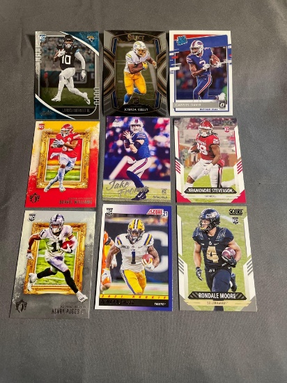 9 Count Lot of FOOTBALL ROOKIE Cards - Hottest Sets!