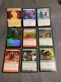 9 Card Lot of Magic the Gathering GOLD SYMBOL Rares and Foil Trading Cards from Binder Collection