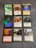 9 Card Lot of Magic the Gathering GOLD SYMBOL Rares and Foil Trading Cards from Binder Collection