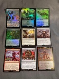9 Card Lot of Magic the Gathering GOLD SYMBOL Rares and Foil Trading Cards from Binder Collection