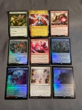 9 Card Lot of Magic the Gathering GOLD SYMBOL Rares and Foil Trading Cards from Binder Collection