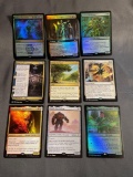 9 Card Lot of Magic the Gathering GOLD SYMBOL Rares and Foil Trading Cards from Binder Collection