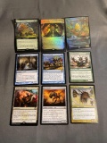 9 Card Lot of Magic the Gathering GOLD SYMBOL Rares and Foil Trading Cards from Binder Collection