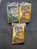 Lot of 3 Factory Sealed Pokemon UNBROKEN BONDS 3 Card Booster Packs from Retail Box Break