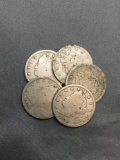 5 Count Lot of United States Liberty V Nickels - Coins from Estate
