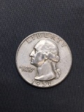 1951-S United States Washington Silver Quarter -90% Silver Coin from Estate