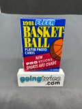 Factory Sealed 1991-92 Fleer Basketball 14 Card Pack from Vintage Hoard