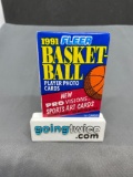 Factory Sealed 1991-92 Fleer Basketball 14 Card Pack from Vintage Hoard
