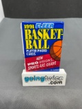 Factory Sealed 1991-92 Fleer Basketball 14 Card Pack from Vintage Hoard