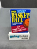 Factory Sealed 1991-92 Fleer Basketball 14 Card Pack from Vintage Hoard