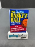Factory Sealed 1991-92 Fleer Basketball 14 Card Pack from Vintage Hoard