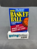 Factory Sealed 1991-92 Fleer Basketball 14 Card Pack from Vintage Hoard