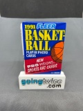 Factory Sealed 1991-92 Fleer Basketball 14 Card Pack from Vintage Hoard