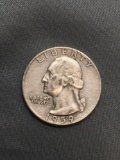 1959-D United States Washington Silver Quarter -90% Silver Coin from Estate