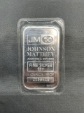 1 Troy Ounce .999 Fine Silver JOHNSON MATTHEY Silver Bullion Bar from Estate