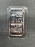 1 Troy Ounce .999 Fine Silver JOHNSON MATTHEY Silver Bullion Bar from Estate