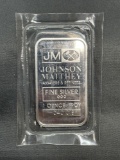 1 Troy Ounce .999 Fine Silver JOHNSON MATTHEY Silver Bullion Bar from Estate
