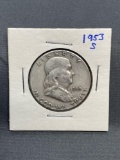 1953-S United States Franklin Silver Half Dollar - 90% Silver Coin from Estate