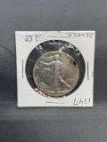 1947 United States Walking Liberty Silver Half Dollar - 90% Silver Coin from Estate