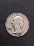 1954 United States Washington Silver Quarter -90% Silver Coin from Estate